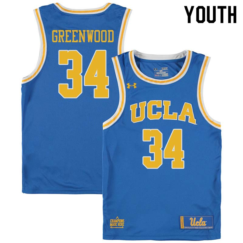 Youth #34 David Greenwood UCLA Bruins College Basketball Jerseys Sale-Blue